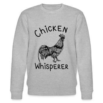 Chicken Whisperer Rooster Farmers Poultry Farmer - Stanley/Stella CHANGER Unisex Organic Sweatshirt - heather grey - Front - Nik (191cm) & Marisol (170cm)