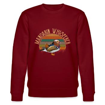 mandarin duck whisperer mandarin duck - Stanley/Stella CHANGER Unisex Organic Sweatshirt - burgundy - Front - Nik (191cm) & Marisol (170cm)