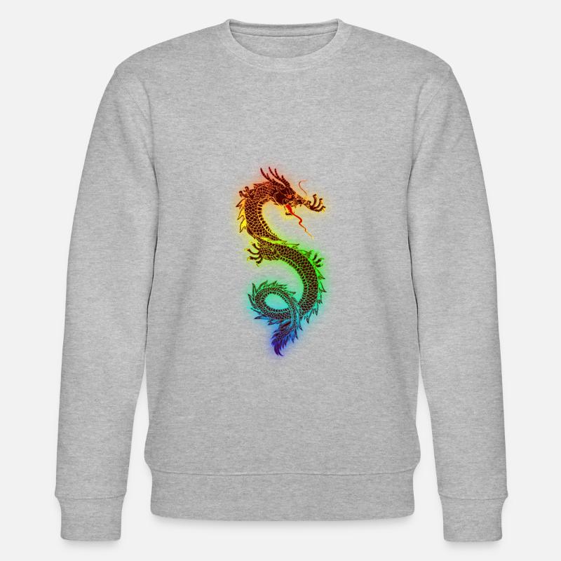 Kunst Drache - Stanley/Stella Unisex Bio-Sweatshirt CHANGER  - Grau meliert