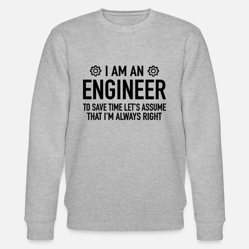 Engineer Spruch - Engineering Engineer Technician - Stanley/Stella CHANGER Unisex Organic Sweatshirt - heather grey