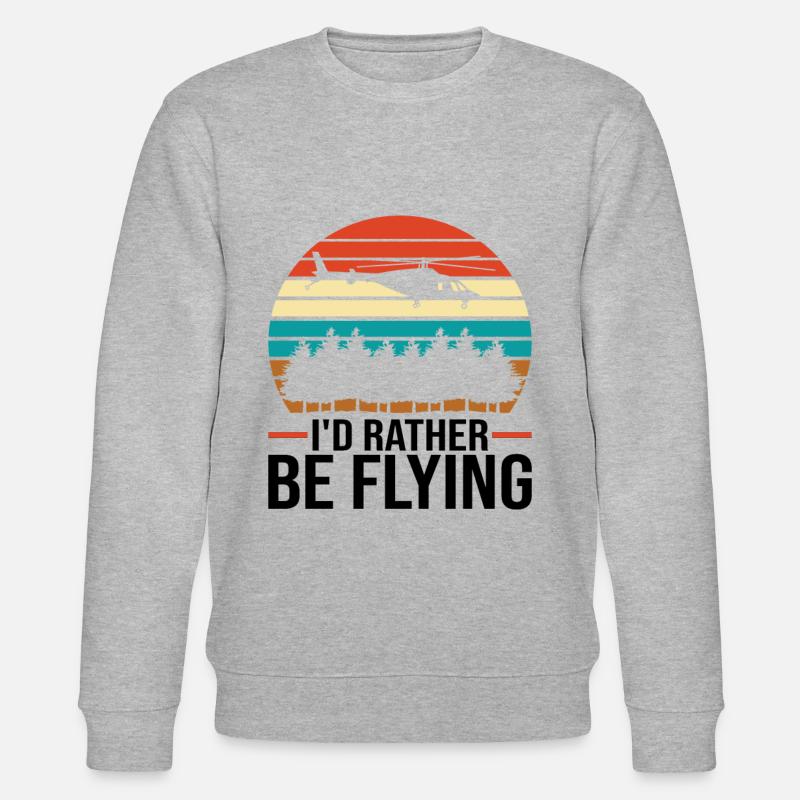 Helikopter Pilot Hubschrauber - Stanley/Stella Unisex Bio-Sweatshirt CHANGER  - Grau meliert
