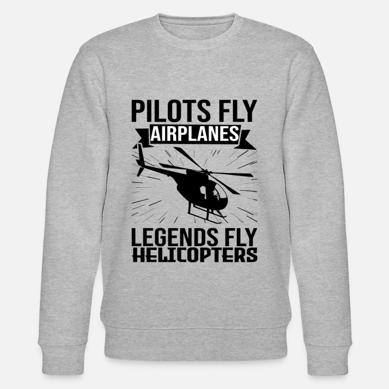 Helikopter Pilot Hubschrauber - Stanley/Stella Unisex Bio-Sweatshirt CHANGER  - Grau meliert