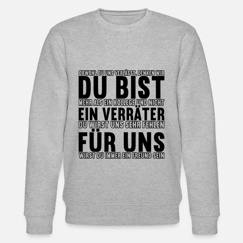 Abschiedsgeschenk Kollegen Jobwechsel - Stanley/Stella Unisex Bio-Sweatshirt CHANGER  - Grau meliert