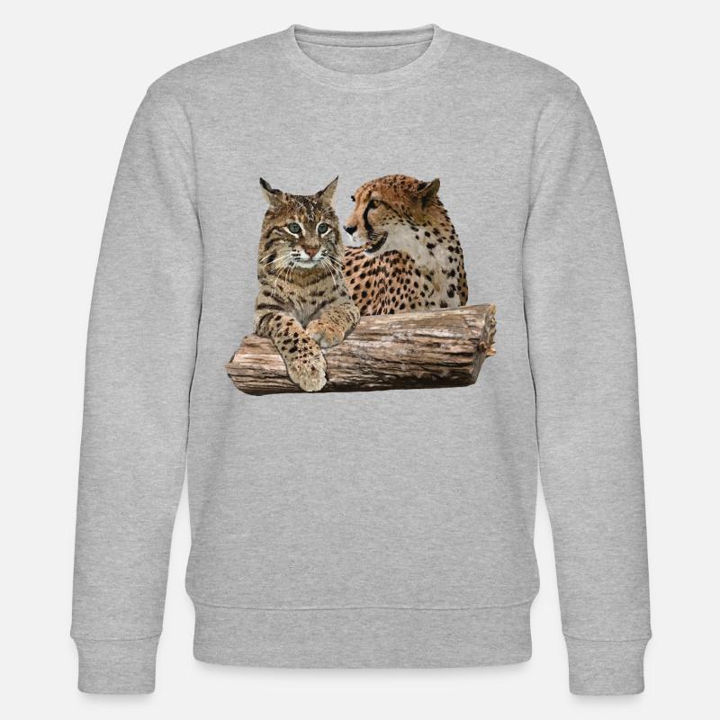 Lynx et guépard - Sweat bio CHANGER Stanley/Stella Unisexe - gris chiné