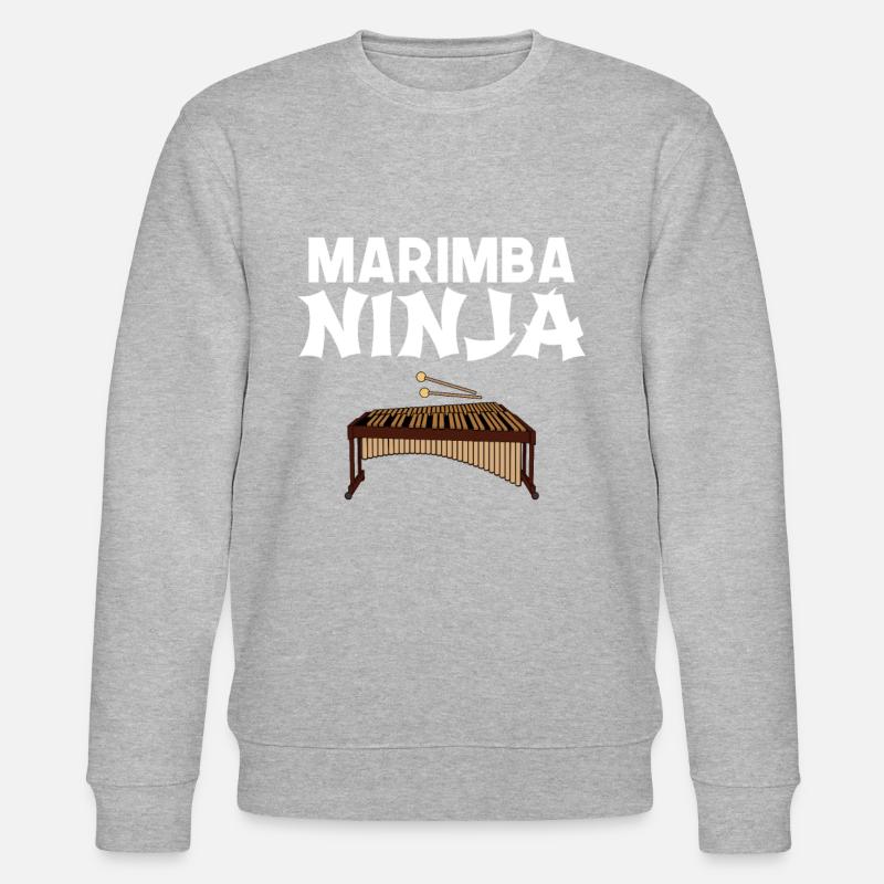marimba ninja, marimba - Stanley/Stella CHANGER Unisex Organic Sweatshirt - heather grey