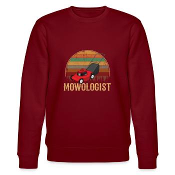 Mowologist, land mowing - Stanley/Stella CHANGER Unisex Organic Sweatshirt - burgundy - Front - Nik (191cm) & Marisol (170cm)