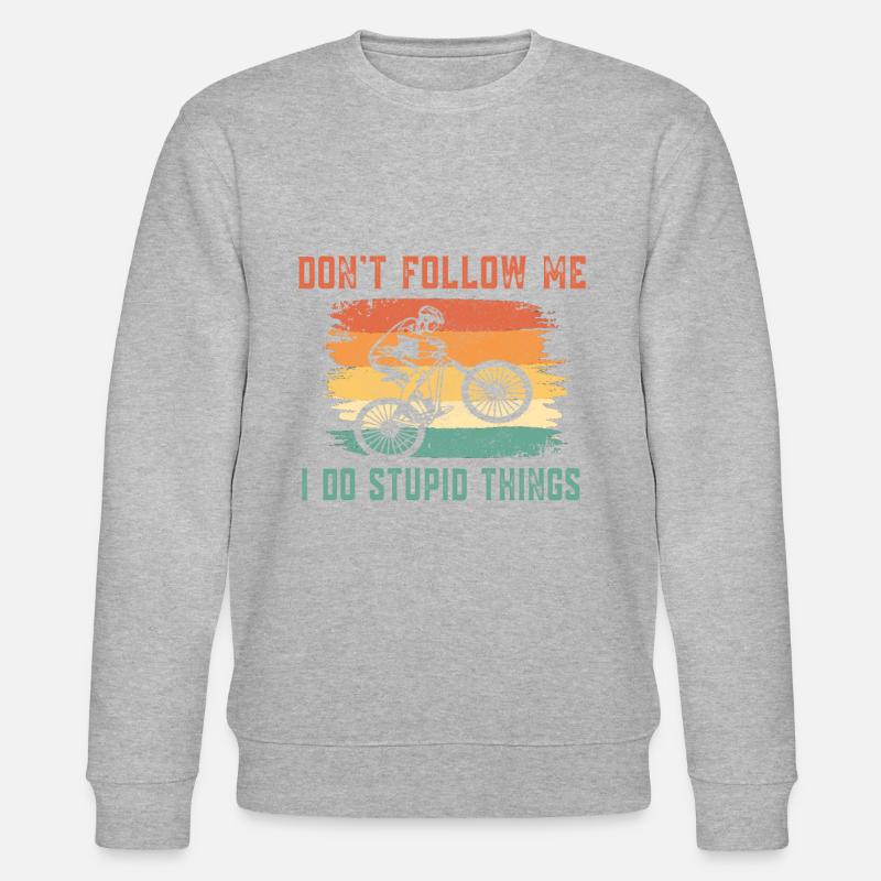 Radfahrer Sprüche - Retro Style - Stanley/Stella Unisex Bio-Sweatshirt CHANGER  - Grau meliert