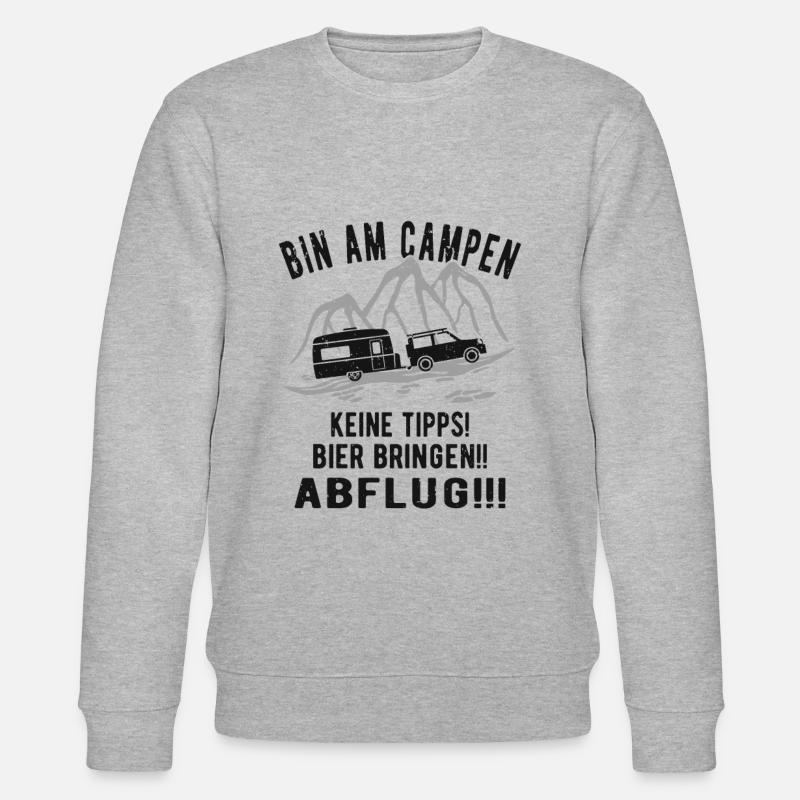 Lustiges Wohnwagen Campen - Stanley/Stella Unisex Bio-Sweatshirt CHANGER - Grau meliert