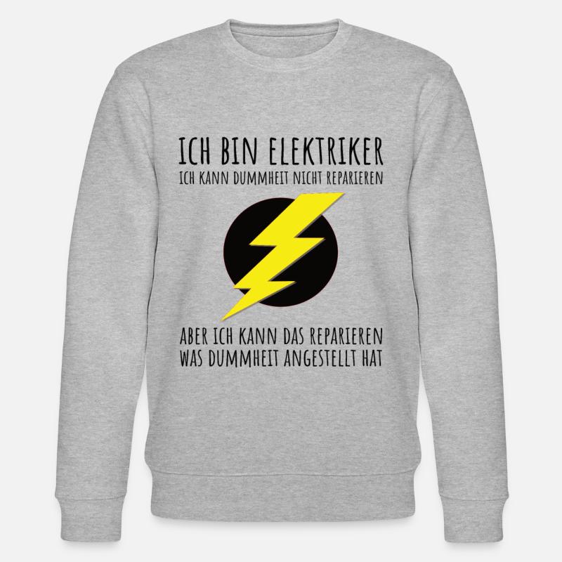 Elektriker Handwerker - Stanley/Stella Unisex Bio-Sweatshirt CHANGER  - Grau meliert