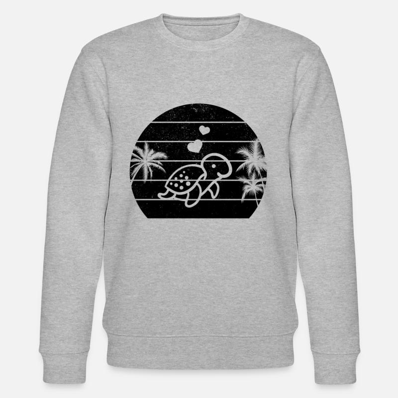 Turtle Sunset Turtle Lovers - Stanley/Stella CHANGER Unisex Organic Sweatshirt - heather grey