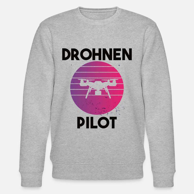 Drohnenpilot Spruch - Stanley/Stella Unisex Bio-Sweatshirt CHANGER  - Grau meliert