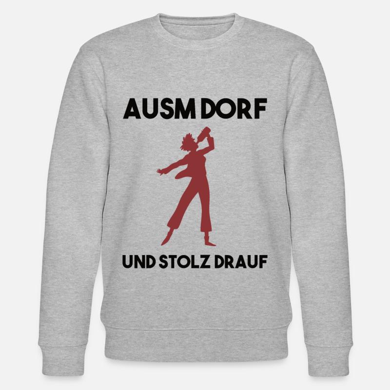 Dorfleben Spruch - Stanley/Stella Unisex Bio-Sweatshirt CHANGER  - Grau meliert