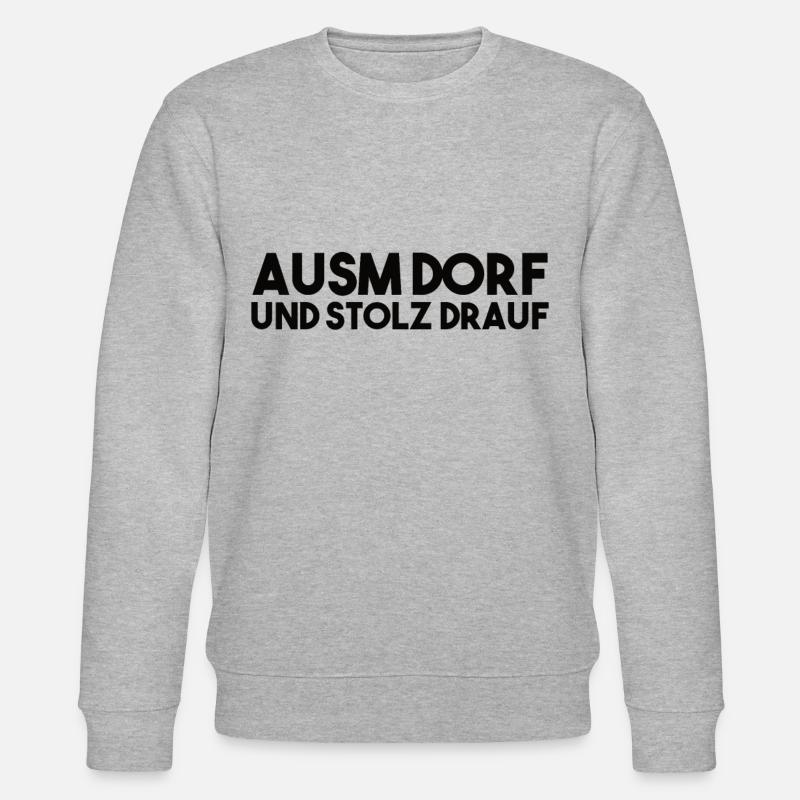 Dorfleben Spruch - Stanley/Stella Unisex Bio-Sweatshirt CHANGER  - Grau meliert