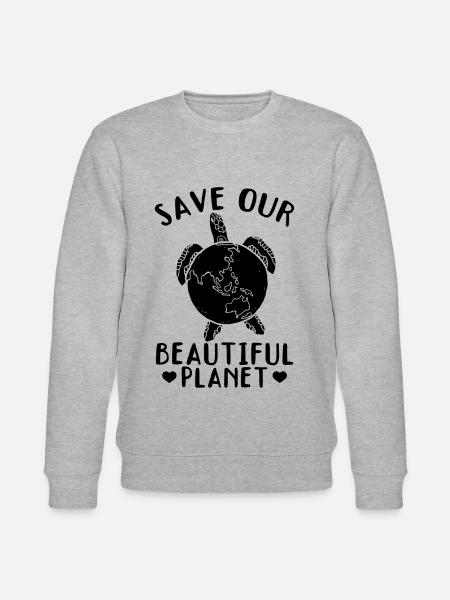 Turtles save our beautiful planet - - Stanley/Stella CHANGER Unisex Organic Sweatshirt - heather grey