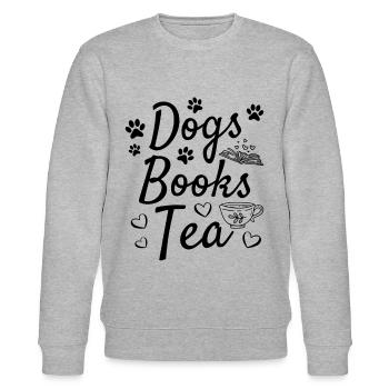 Dogs Books Tea Book Reading Books Dog Owner Book - Stanley/Stella Unisex Bio-Sweatshirt CHANGER  - Grau meliert - Vorne - Nik (191cm) & Marisol (170cm)