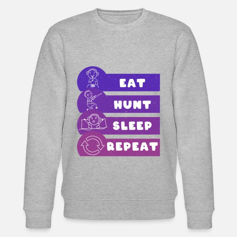 Eat Hunt Sleep Repeat - Stanley/Stella Unisex Bio-Sweatshirt CHANGER  - Grau meliert