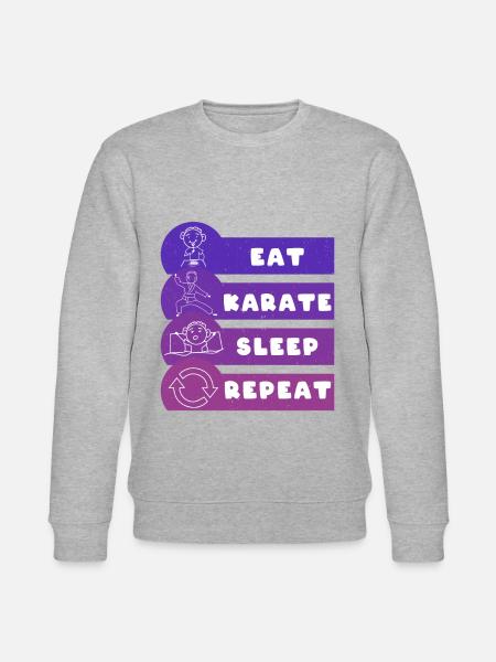Eat Karate Sleep Repeat - Stanley/Stella CHANGER Unisex Organic Sweatshirt - heather grey