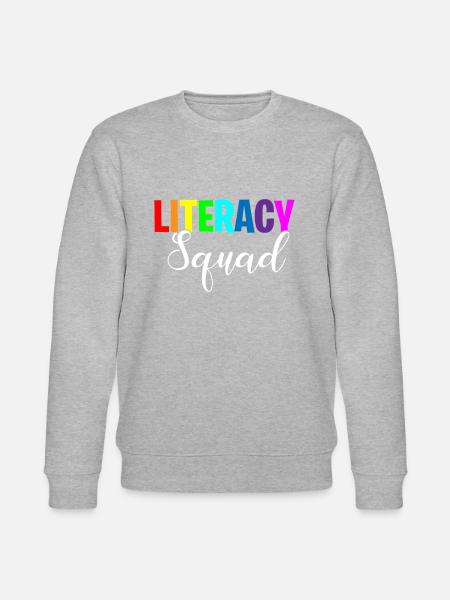 Literacy Squad, teacher school literacy - Stanley/Stella CHANGER Unisex Organic Sweatshirt - heather grey