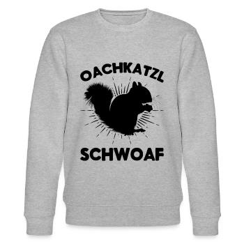 Eichhörnchen Dialekt Spruch Eichhörnchen Oachkatzl - Stanley/Stella Unisex Bio-Sweatshirt CHANGER  - Grau meliert - Vorne - Nik (191cm) & Marisol (170cm)