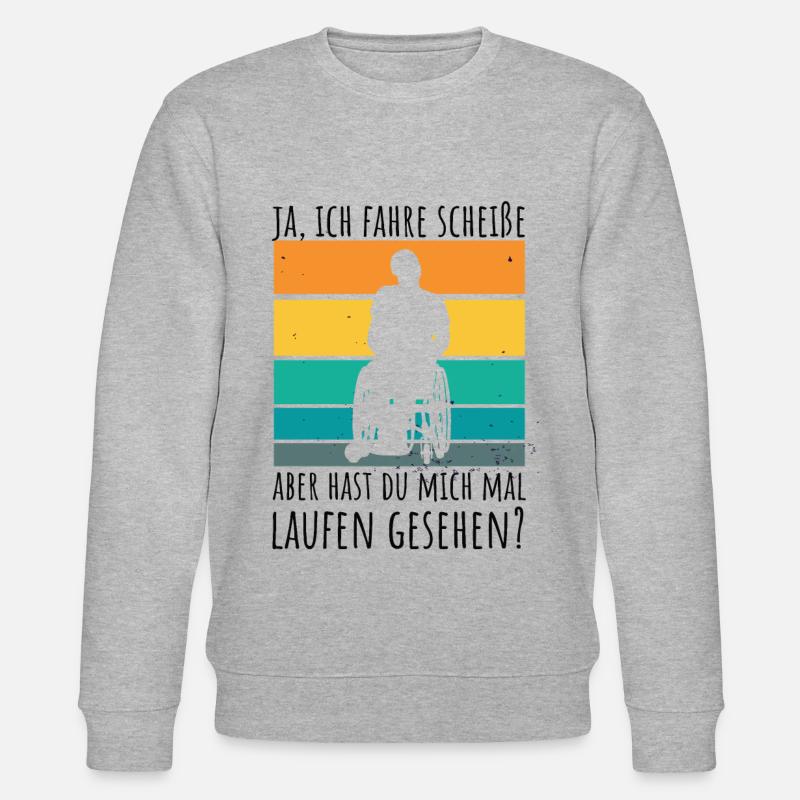 Rollstuhlfahrer Humor Spruch - Stanley/Stella Unisex Bio-Sweatshirt CHANGER  - Grau meliert