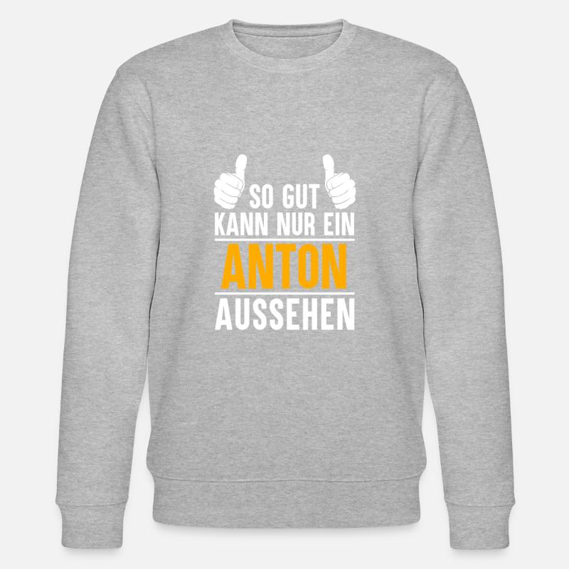 Anton Vorname Geschenk - Stanley/Stella Unisex Bio-Sweatshirt CHANGER  - Grau meliert
