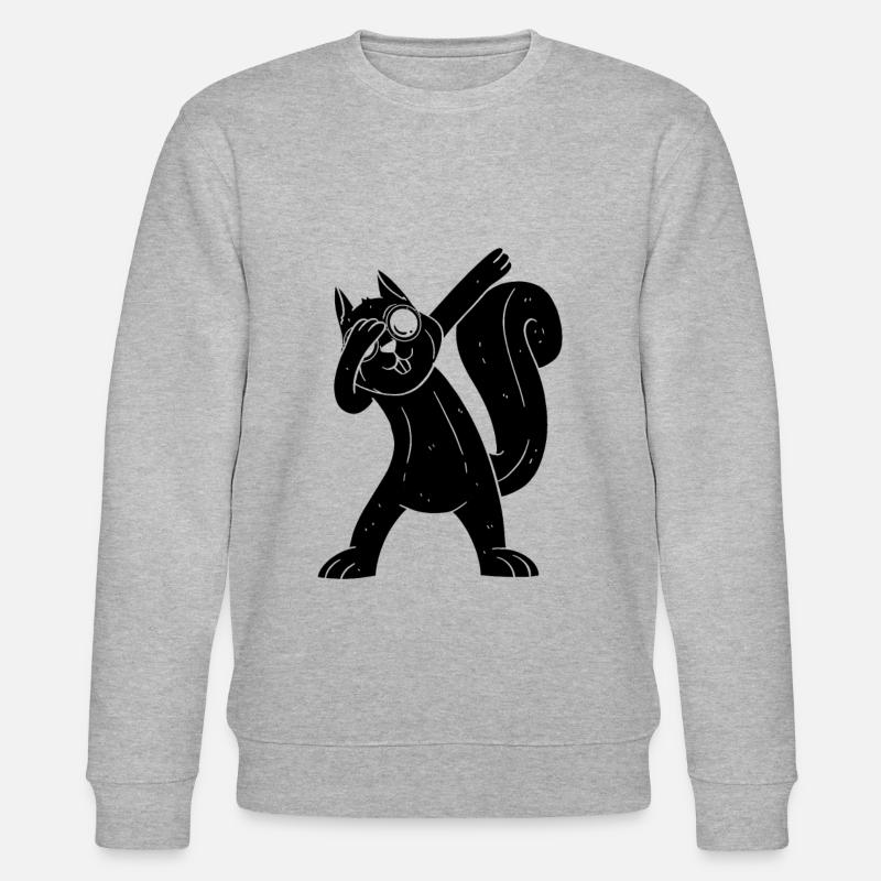 Eichhörnchen, cooles Eichhörnchen mit - Stanley/Stella Unisex Bio-Sweatshirt CHANGER  - Grau meliert