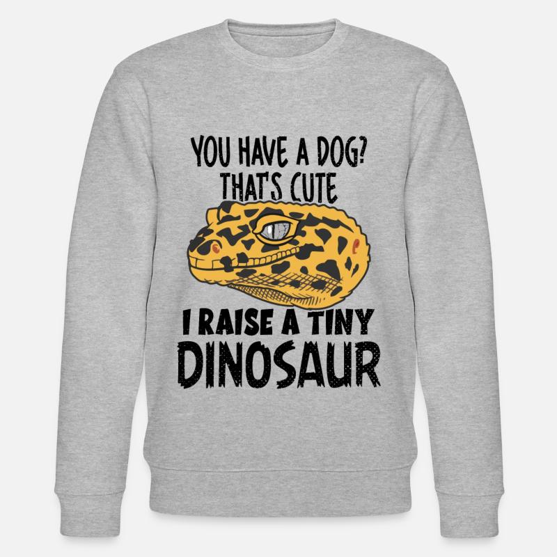 Lustiger Leopard Gecko Besitzer Dinosaurier - Stanley/Stella Unisex Bio-Sweatshirt CHANGER  - Grau meliert