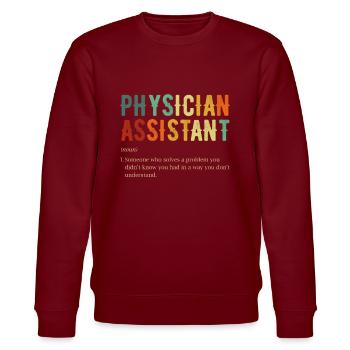 Physician definition, Physician Assistant - Stanley/Stella CHANGER Unisex Organic Sweatshirt - burgundy - Front - Nik (191cm) & Marisol (170cm)