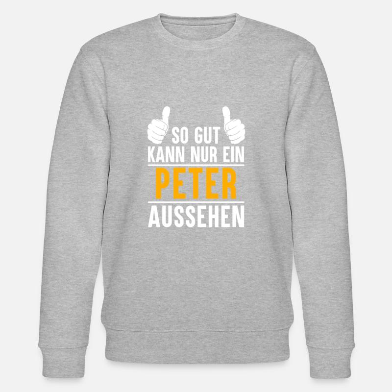 Peter Vorname Name Geschenk - Stanley/Stella Unisex Bio-Sweatshirt CHANGER  - Grau meliert