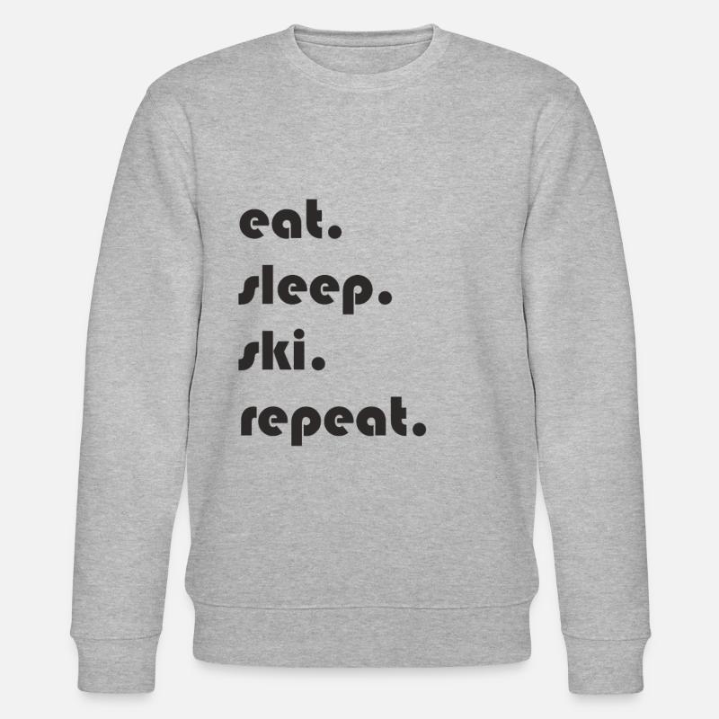 Ski - eat. Sleep. ski. repeat. - Stanley/Stella CHANGER Unisex Organic Sweatshirt - heather grey