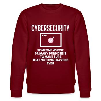 Cybersecurity - IT-Sicherheit Informatiker - Stanley/Stella Unisex Bio-Sweatshirt CHANGER  - Burgunderrot - Vorne - Nik (191cm) & Marisol (170cm)