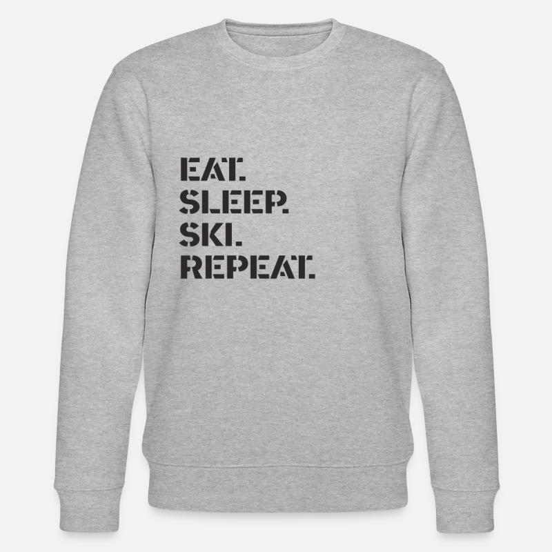 Ski - eat. Sleep. ski. repeat. - Stanley/Stella CHANGER Unisex Organic Sweatshirt - heather grey