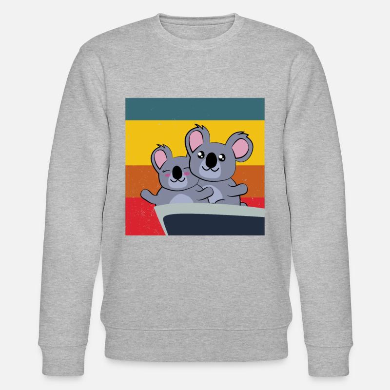 cute koalas in Titanic pose - Stanley/Stella CHANGER Unisex Organic Sweatshirt - heather grey