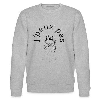 J'Peux Pas J'Ai Golf noir - Sweat bio CHANGER Stanley/Stella Unisexe - gris chiné - Devant - Nik (191cm) & Marisol (170cm)