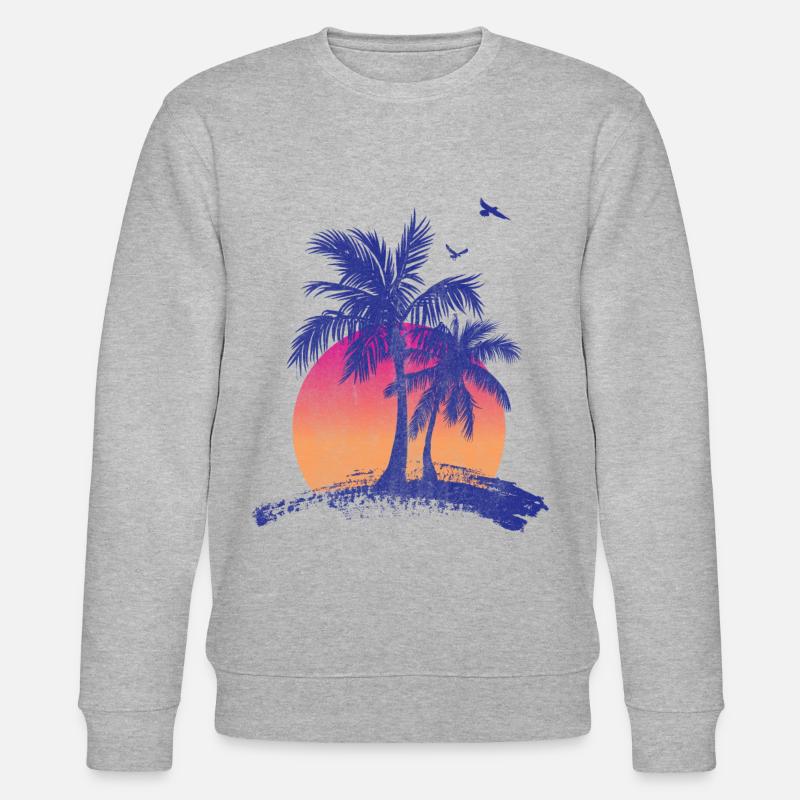 Palmen Retro - Stanley/Stella Unisex Bio-Sweatshirt CHANGER  - Grau meliert