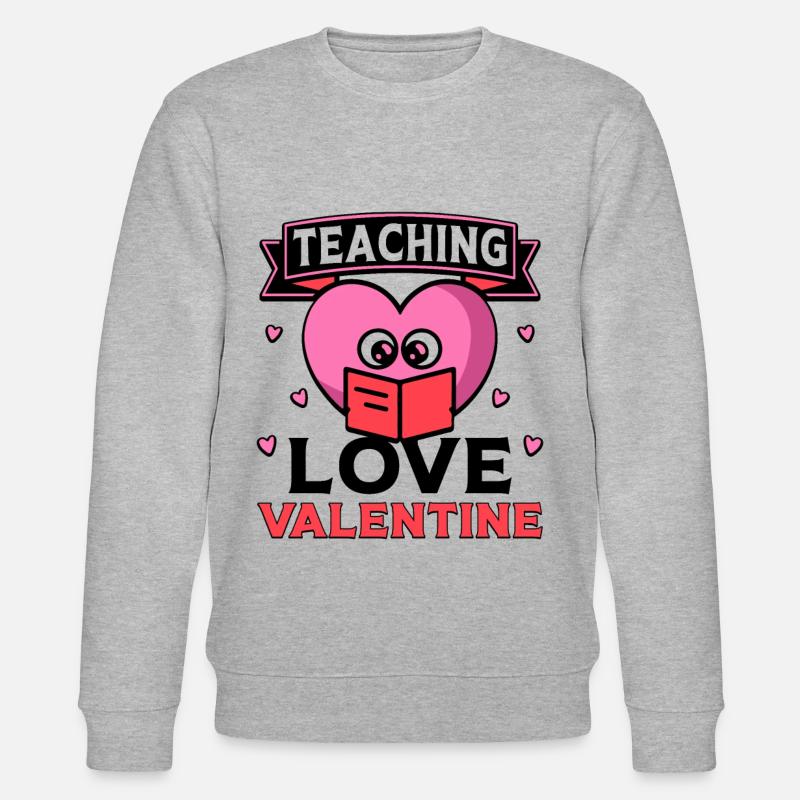Teaching Love Valentine - Stanley/Stella Unisex Bio-Sweatshirt CHANGER  - Grau meliert