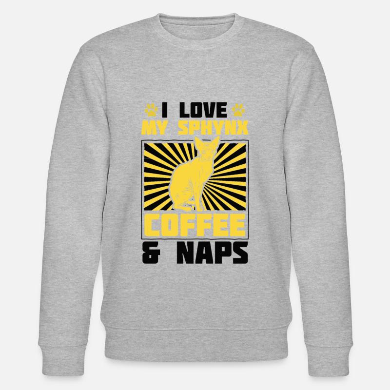 Sphynx coffee and - Stanley/Stella CHANGER Unisex Organic Sweatshirt - heather grey