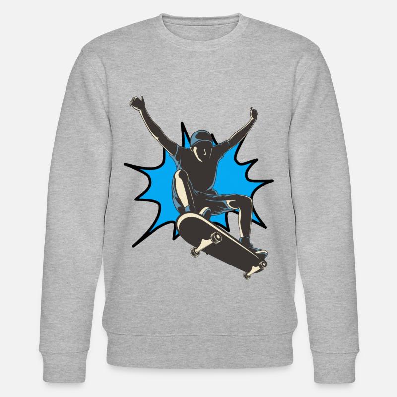 Explosion bleue de skateboard - Sweat bio CHANGER Stanley/Stella Unisexe - gris chiné