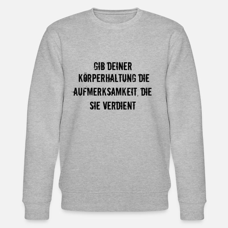 Pilates - Gib deiner Körperhaltung die - Stanley/Stella Unisex Bio-Sweatshirt CHANGER  - Grau meliert