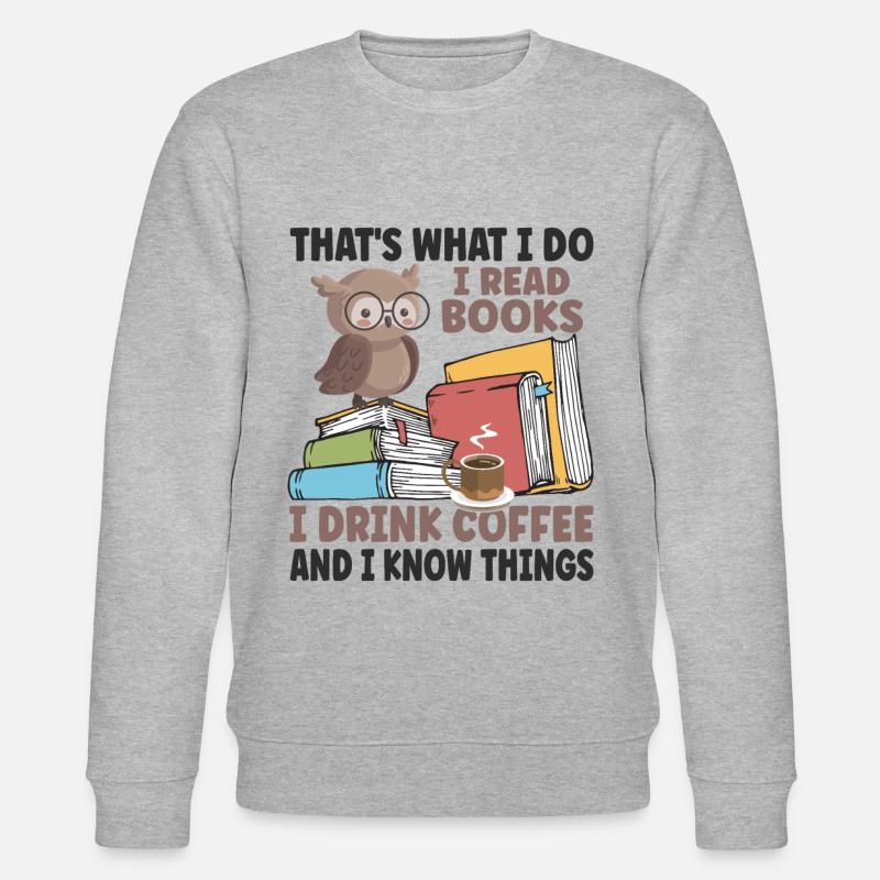 I Read Books - Stanley/Stella Unisex Bio-Sweatshirt CHANGER  - Grau meliert
