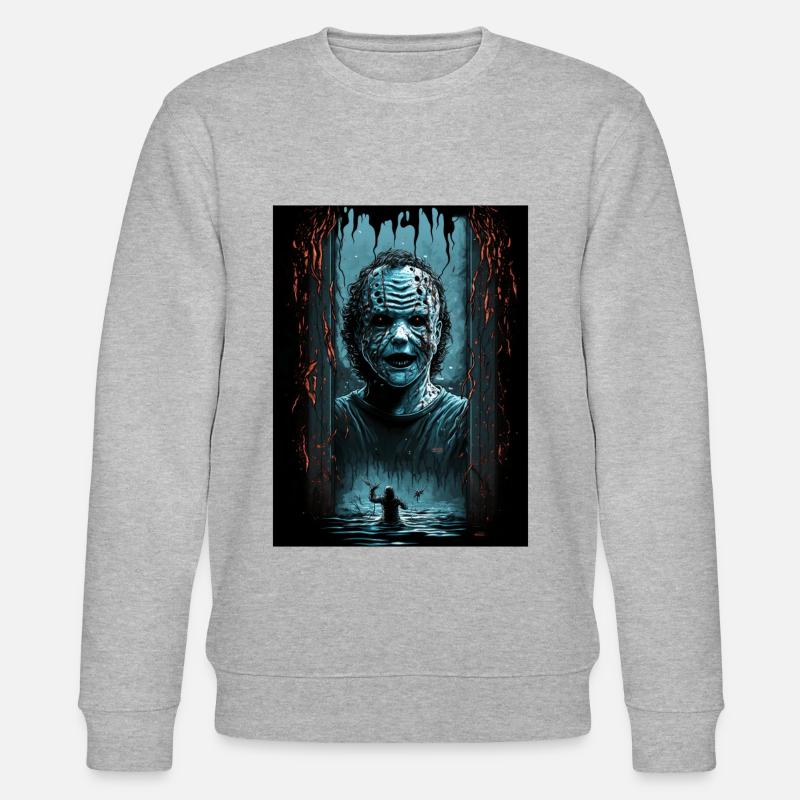 Gruselige Horrorfigur - Stanley/Stella Unisex Bio-Sweatshirt CHANGER  - Grau meliert