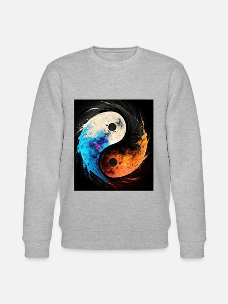 Abstract Yin and Yang Symbol - Stanley/Stella CHANGER Unisex Organic Sweatshirt - heather grey