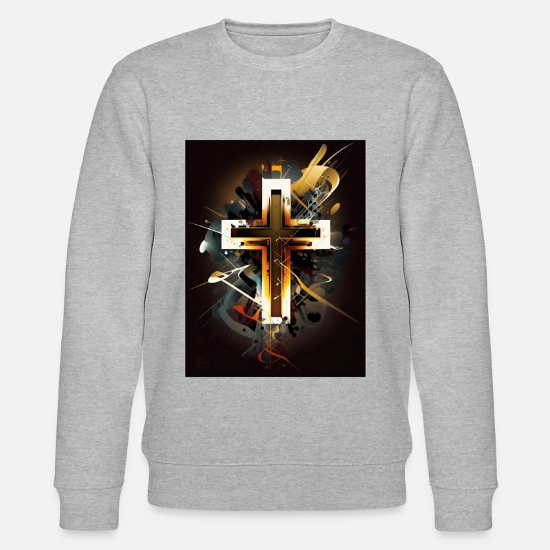 Conception de crucifix - Sweat bio CHANGER Stanley/Stella Unisexe - gris chiné