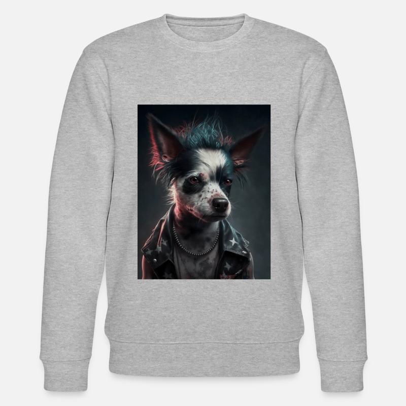 Rebel Punk Hund - Stanley/Stella Unisex Bio-Sweatshirt CHANGER  - Grau meliert