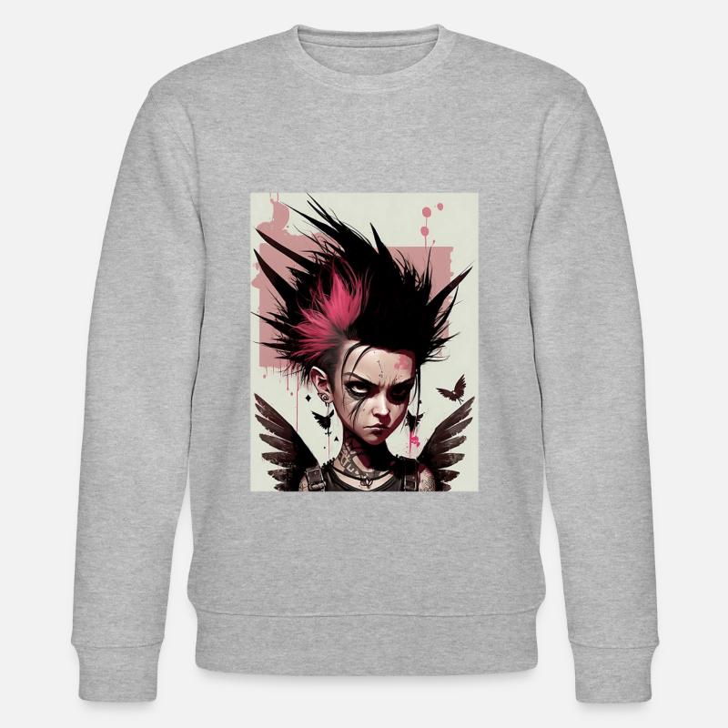 Coole Punk Fee - Stanley/Stella Unisex Bio-Sweatshirt CHANGER - Grau meliert