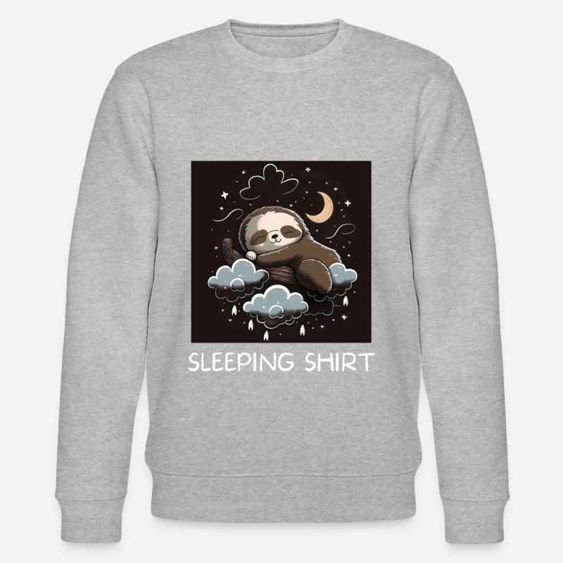Sloth Sleeping Shirt - Stanley/Stella CHANGER Unisex Organic Sweatshirt - heather grey