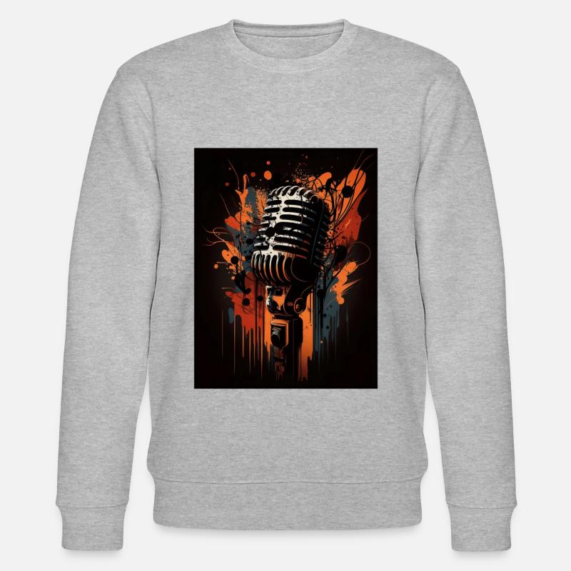 Microphone abstrait - Sweat bio CHANGER Stanley/Stella Unisexe - gris chiné