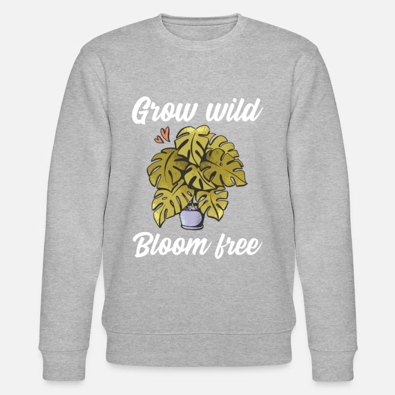 Grow wild bloom free - Stanley/Stella Unisex Bio-Sweatshirt CHANGER  - Grau meliert