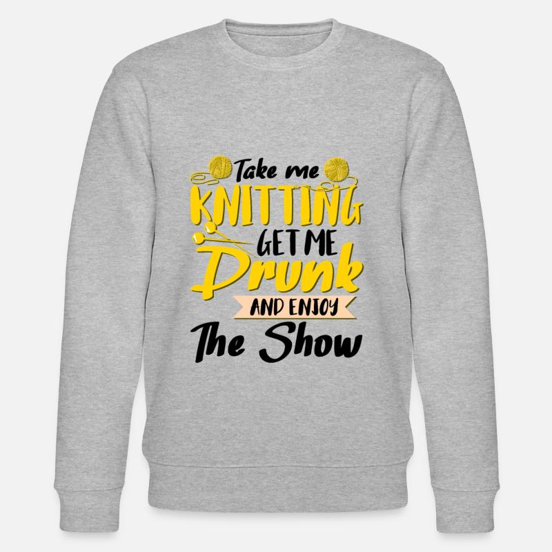 Take Me Knitting - Stanley/Stella Unisex Bio-Sweatshirt CHANGER  - Grau meliert
