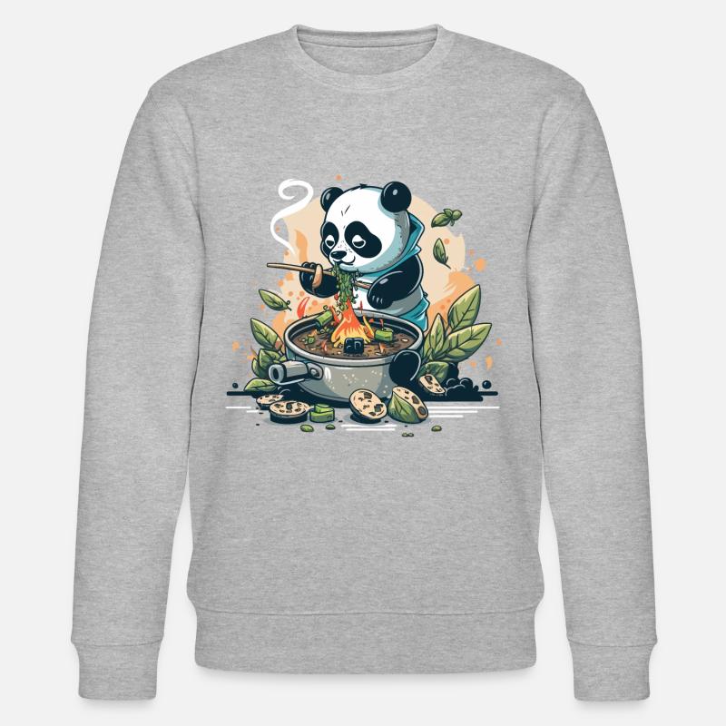 Panda Koch - Stanley/Stella Unisex Bio-Sweatshirt CHANGER  - Grau meliert